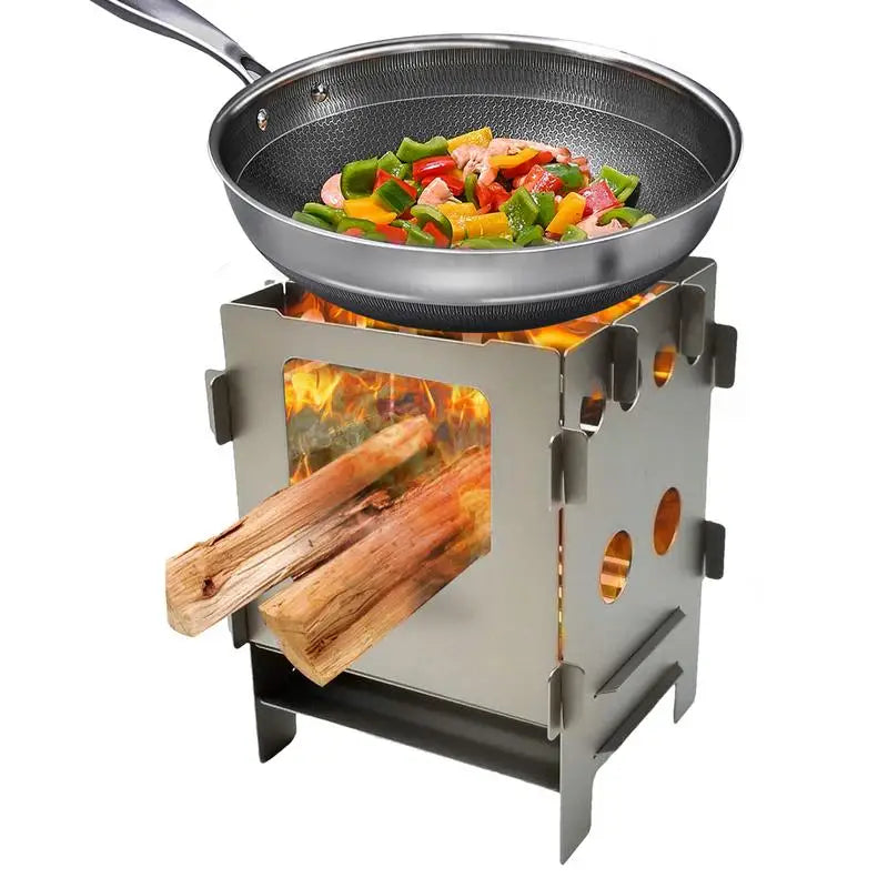 Camping Fire Pit Portable Campfire Grill And Stove Burner Compact Design Camping Stove Heat Resistant Outdoor Camping Grill Easy