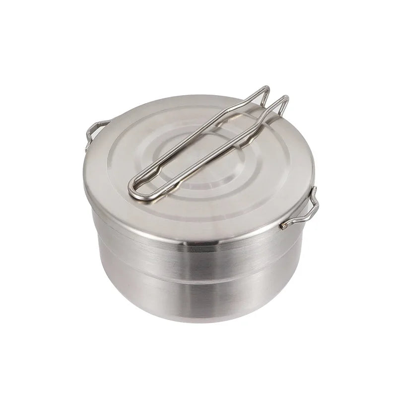 Camping Pot, Portable Cooking Pot, Stainless Steel Camping Pot, for Outdoor, Camping, Hiking, Picnic.