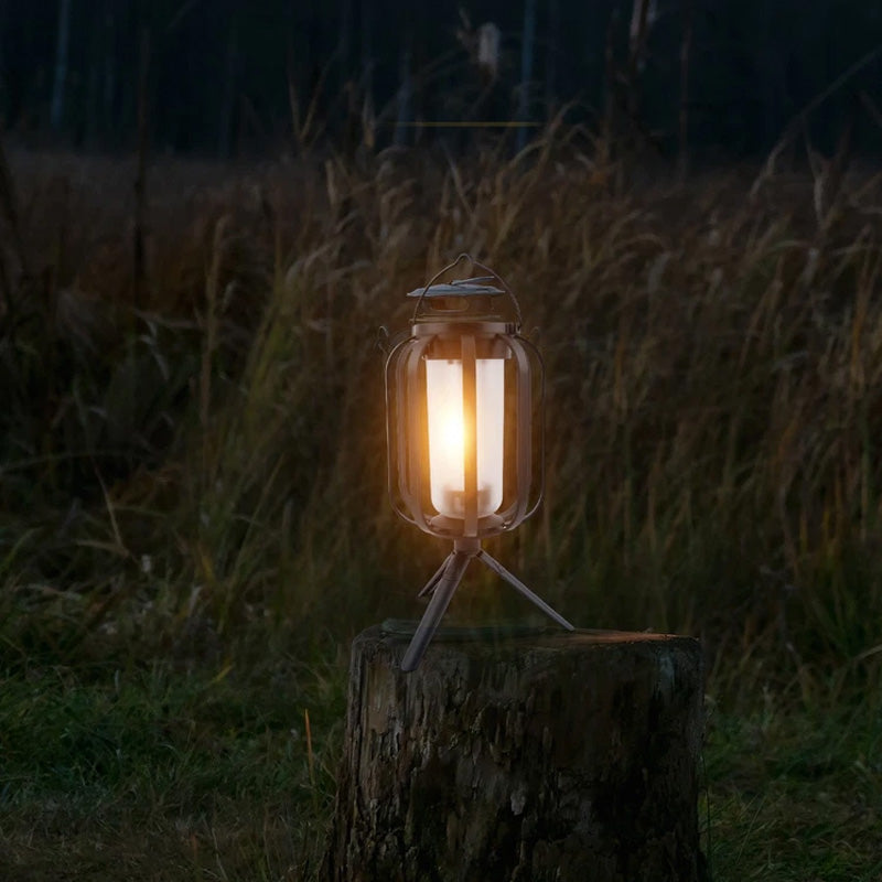 Solar Lantern Outdoor Light with 4 Modes - USB Recharge Backup, Powerbank Function, Collapsible & Lightweight for Camping ️