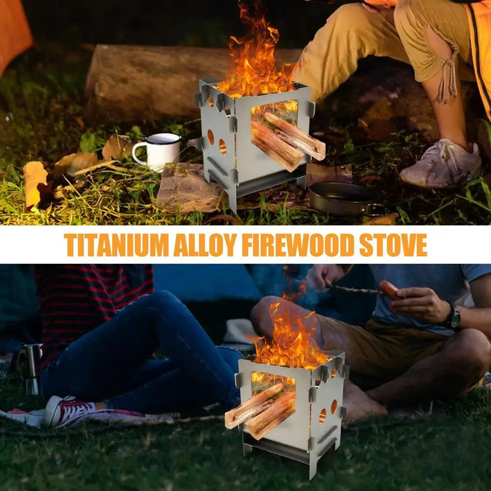 Camping Fire Pit Portable Campfire Grill And Stove Burner Compact Design Camping Stove Heat Resistant Outdoor Camping Grill Easy