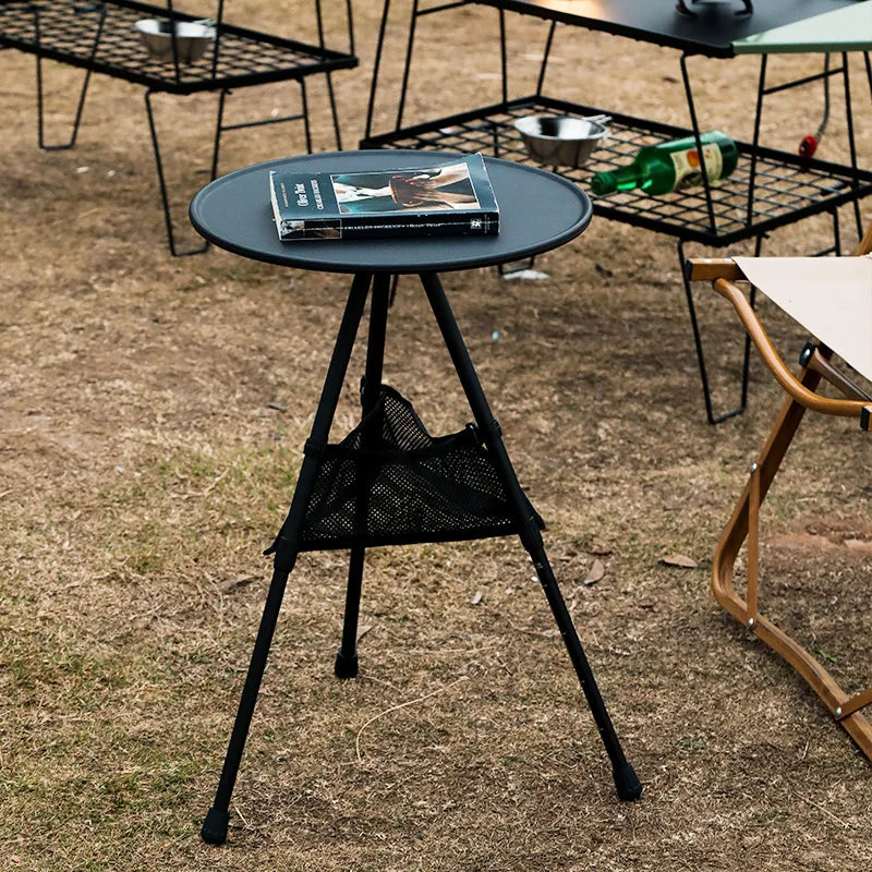 Camping Round Table,Detachable Portable ,Height Adjustable Table for Outdoor Garden Bedroom,Ultralight Travel Table