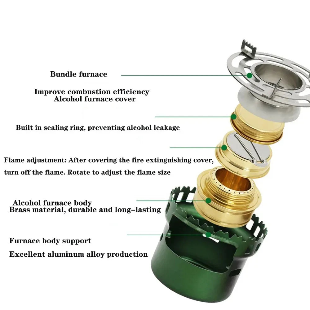 Portable Mini Barbecue Assesories Camp Cooking Supplies Camping Gear and Accessories Alcohol Stove Outdoor Furnace  Hiking Sport