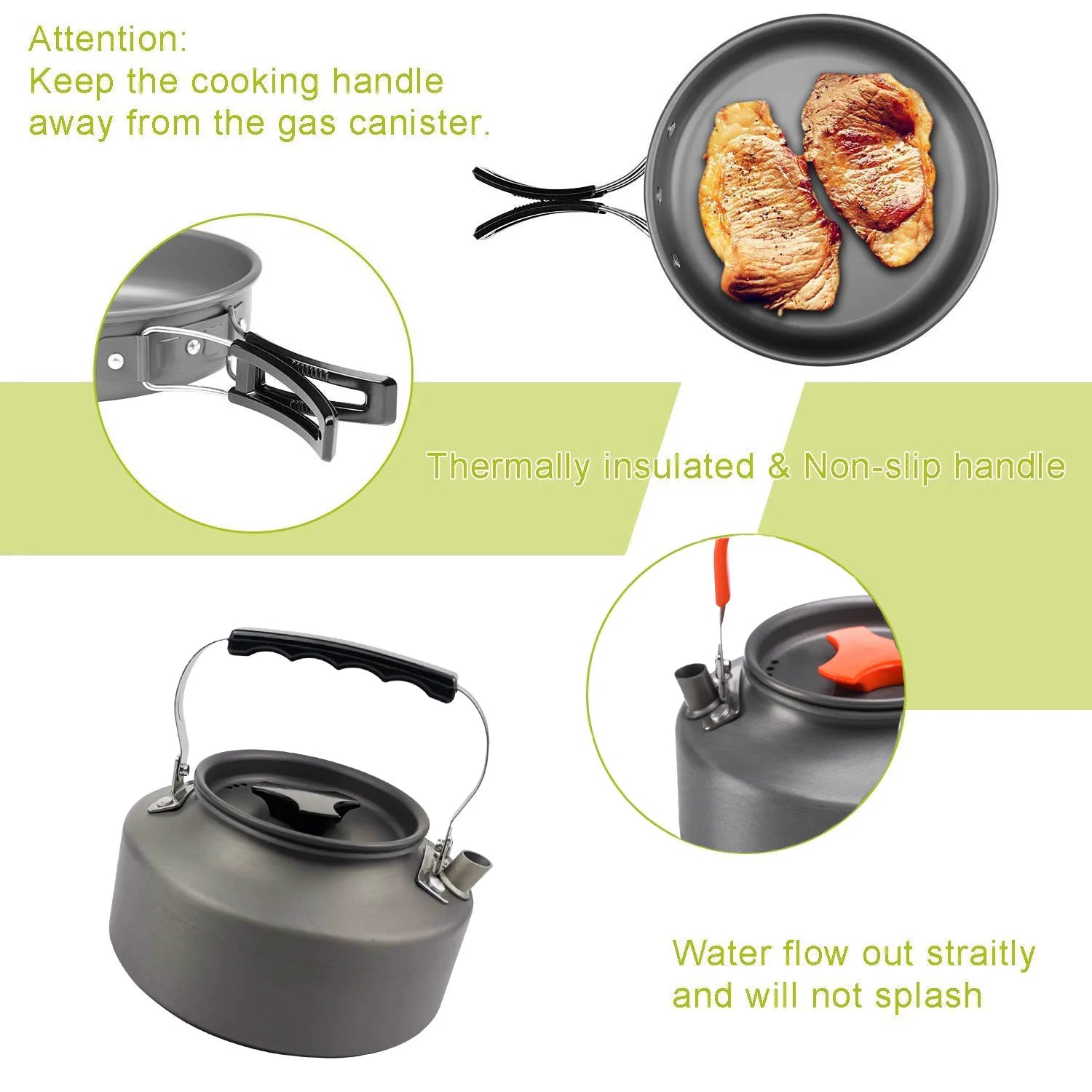 New Outdoor Cookware, Camping Pot and Teapot Set, Camping Pot and Kettle Set Camping Equipment Outdoor Accessories