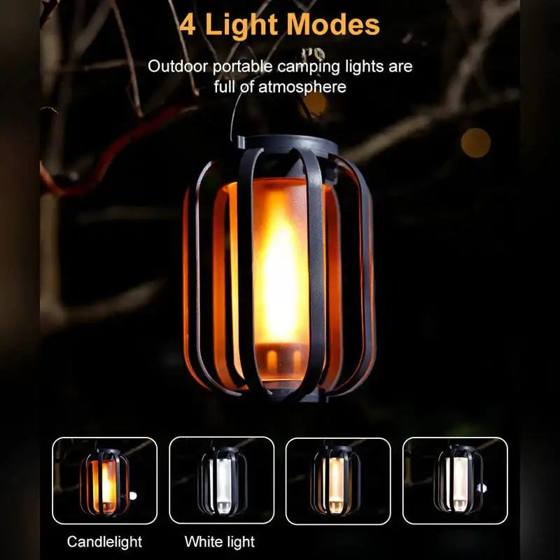 Solar Lantern Outdoor Light with 4 Modes - USB Recharge Backup, Powerbank Function, Collapsible & Lightweight for Camping ️
