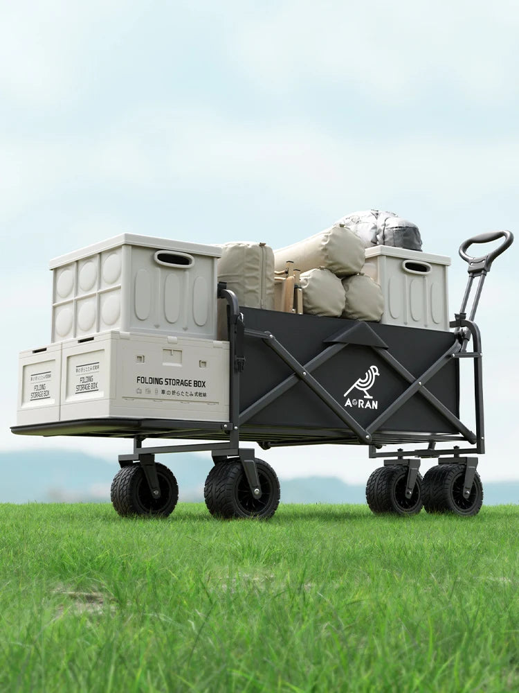Extended camper, foldable rear-open camper, picnic cart, large-capacity grocery cart, shopping cart