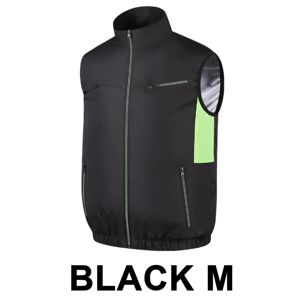 Cooling Vest Air Conditioner Clothes Heat Resistant Sleeveless Workwear Wearable Cooling Fan Vest for Summer Camping Fishing