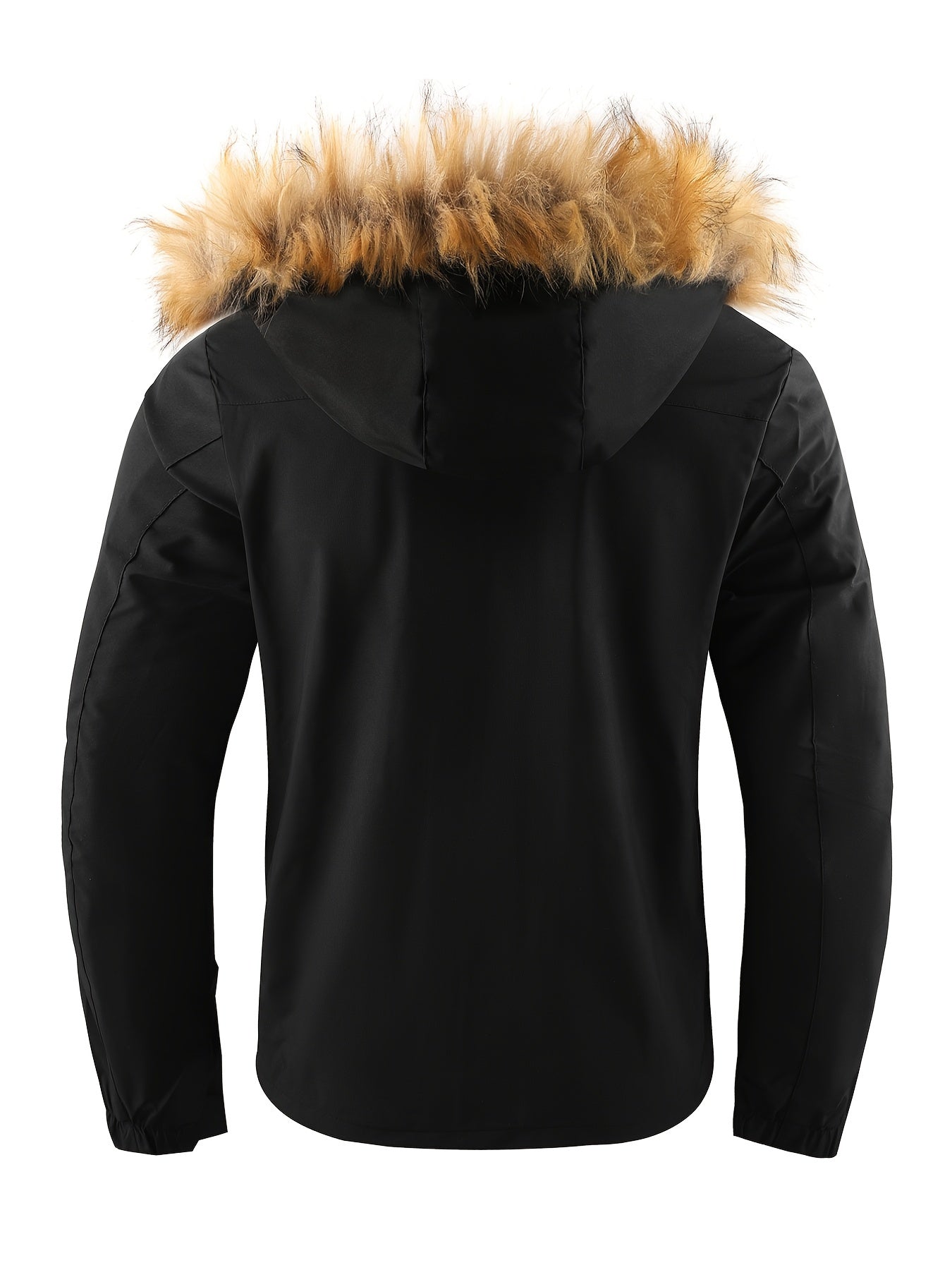 Men'S Winter Windbreaker Jacket with Warm Hood - Maroon Zip-Up Outdoor Coat, Stand Collar, Multiple Pockets, Casual Sporty Design for Cold Weather, Winter Jacket